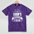 Women's Liam Personalized Name Sports Fan Birthday Graduation Mineral Wash Tshirts Mineral Purple