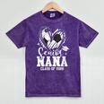 Women's Senior Nana Class Of 2026 Soccer Graduation Heart Mineral Wash Tshirts Mineral Purple