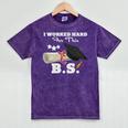 I Worked Hard For This BS Men Women Graduation Premium Tri-Blend Mineral Wash Tshirts Mineral Purple