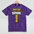Wrestling Senior Night Senior 2026 Faith Cross Graduation Mineral Wash Tshirts Mineral Purple