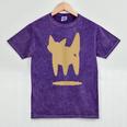 Yk2 Cat With Tomboy Tail 90s Nostalgia Downtown Indie Mineral Wash Tshirts Mineral Purple