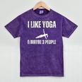 I Like Yoga And Maybe 3 People Introvert Namaste Mineral Wash Tshirts Mineral Purple