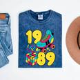 1989 Retro Raised In The 80s Old School Nostalgia Vibes Mineral Wash Tshirts Mineral Navy