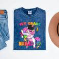 1st Grade Nailed It Flossing Unicorn Graduation Shirt Mineral Wash Tshirts Mineral Navy