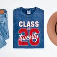 2 Sided Class Of 2026 Senior 2026 Graduation Mineral Wash Tshirts Mineral Navy
