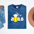 2018 Softball Senior Graduation Shirt For Girls Grad Mineral Wash Tshirts Mineral Navy