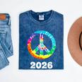 2026 Graduation Class Year Tie Dye Peace Sign Graduate Shirt Mineral Wash Tshirts Mineral Navy
