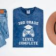 3rd Grade Level Complete Third Grade Graduation Video Gamer Mineral Wash Tshirts Mineral Navy