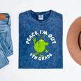 4th Grade Graduation Promotion Peace I'm Out Last Day Mineral Wash Tshirts Mineral Navy