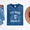 4th Grade Nailed It 2018 Graduation Mineral Wash Tshirts Mineral Navy