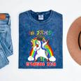 5th Grade Graduate Class 2021 Dabbing Unicorn Graduation Mineral Wash Tshirts Mineral Navy