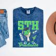 5th Grade Graduate Dinosaur Dab Graduation School Mineral Wash Tshirts Mineral Navy