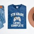 5th Grade Level Complete Gamer Class Of 2025 Graduation Mineral Wash Tshirts Mineral Navy