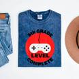 5th Grade Level Complete Gamer Graduation Mineral Wash Tshirts Mineral Navy