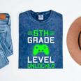 5th Grade Level Unlocked Back To School Gamer Graduation Mineral Wash Tshirts Mineral Navy
