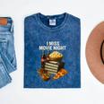 80's & 90's Nostalgia T- Shirt I Miss Movie Night Mineral Wash Tshirts Mineral Navy