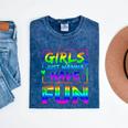80's Girls Just Wanna Have Fun Nostalgia 1980s Style Premium Tri-Blend Mineral Wash Tshirts Mineral Navy