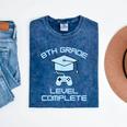 8th Grade Level Complete Eighth Grade Gamer Graduation Day Mineral Wash Tshirts Mineral Navy