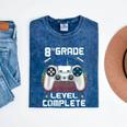 8th Grade Level Complete Graduation Class 2023 Gamer Boys Mineral Wash Tshirts Mineral Navy