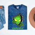 Alien Face Ew People UFO Introvert Meme Men Women Kids Mineral Wash Tshirts Mineral Navy