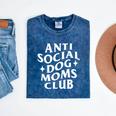 Anti Social Dog Moms Club Introvert Dog Mom Dog Lover Mineral Wash Tshirts Mineral Navy