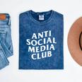 Anti Social Media Club Introverts Real Life Trendy Mineral Wash Tshirts Mineral Navy