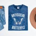 Antisocial Butterfly Introverts Homebodies Mineral Wash Tshirts Mineral Navy