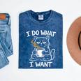 Antisocial Introvert Cat Coffee Sarcastic Attitudes Graphic Mineral Wash Tshirts Mineral Navy