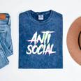 Antisocial Introvert I Hate People Antisocial Club EDM Premium Tri-Blend Mineral Wash Tshirts Mineral Navy