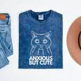 Anxious But Cute Anxiety Meme Cat Lover Introvert Mineral Wash Tshirts Mineral Navy