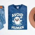 Avoid Humans Cute Kawaii Pastel Ghost Introvert Saying Mineral Wash Tshirts Mineral Navy