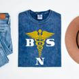Bachelor Of Science Nursing Graduation Mineral Wash Tshirts Mineral Navy