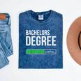 Bachelors Degree Loading College Student Graduation Mineral Wash Tshirts Mineral Navy