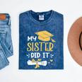 Back To School My Sister Did It Graduation Proud Sister Graduated Female X-Small Mineral Wash Tshirts Mineral Navy