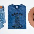 Bad At People Ferret Introvert Saying Slogan Mineral Wash Tshirts Mineral Navy