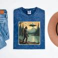 Bigfoot Sasquatch Alien Spaceship UFO Introvert Bruh Mineral Wash Tshirts Mineral Navy
