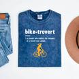 Bike-Trovert Bicycle Humor Definition Introvert Mineral Wash Tshirts Mineral Navy