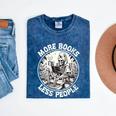 More Books Less People Introvert Skeleton Reading Mineral Wash Tshirts Mineral Navy