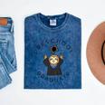 Boys Girls Preschool Graduate Sloth Graduation Cap Mineral Wash Tshirts Mineral Navy