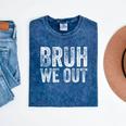 BRUH WE OUT GRADUATE Happy Graduation Student Retro Vintage Mineral Wash Tshirts Mineral Navy