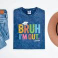 Bruh I'm Out Senior Graduation Mineral Wash Tshirts Mineral Navy