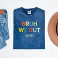 Bruh We Out Seniors Graduation Senior Graduate Mineral Wash Tshirts Mineral Navy