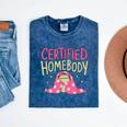 Certified Homebody Trendy Frog Introvert Mineral Wash Tshirts Mineral Navy