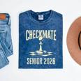 Checkmate Senior 2026 Chess Piece Class Of 2026 Graduation Mineral Wash Tshirts Mineral Navy