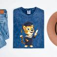 Cheetah Graduation Cute Kindergarten Elementary High School Mineral Wash Tshirts Mineral Navy
