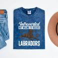 Chocolate Lab Dog Introvert Chocolate Labrador Retriever Mineral Wash Tshirts Mineral Navy