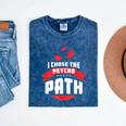 I Chose The Psycho Path School Graduation Mineral Wash Tshirts Mineral Navy