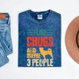 Chug Dog Retro Vintage Pughuahua Owner Fur Parent Introvert Mineral Wash Tshirts Mineral Navy