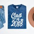 Class Of 2018 Graduation Cap Trendy Cute Mineral Wash Tshirts Mineral Navy