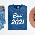 Class Of 2021 Graduation School Spirit Her Senior Class Mineral Wash Tshirts Mineral Navy